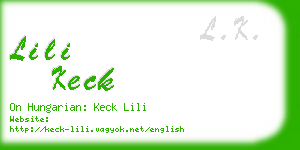 lili keck business card